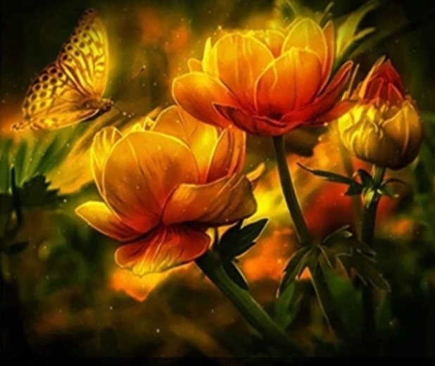 Norimpex Peinture par numéros Fleurs 40 × 50 cm