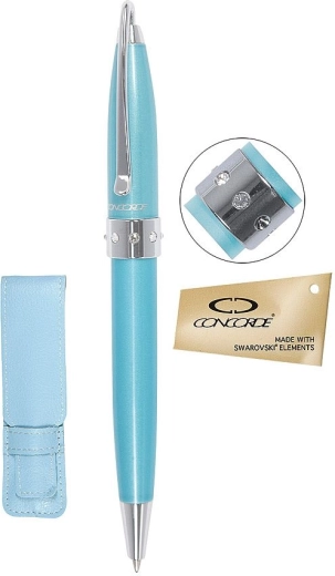 Stylo-bille CONCORDE Lady avec cristaux Swarovski, bleu