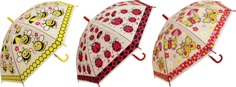 Parapluie enfant insectes 50 cm – coccinelle, abeille, papillon