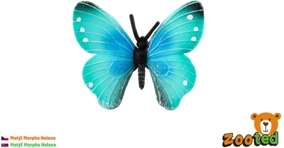 papillon décoratif en plastique Morpho helena 7 cm