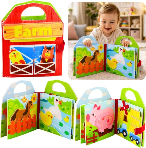 Livre sensoriel en feutre – ferme et animaux domestiques 3D