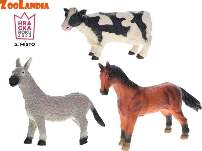 Zoolandia animaux de la ferme 21–24 cm – vache, cheval et âne