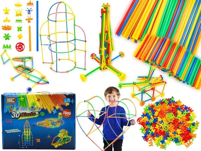 Briques de construction – jeu éducatif qui brille dans le noir (env. 1000 pièces)
