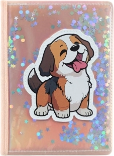 Carnet à paillettes – petit chien