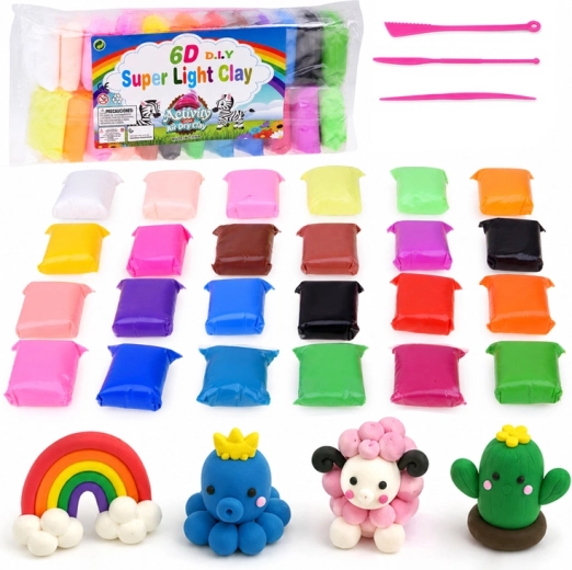 Piankolina pâte à modeler légère – 24 couleurs avec outils de modelage