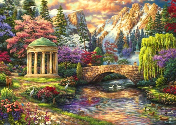 Puzzle Grafika Sérénité du jardin 500 pièces