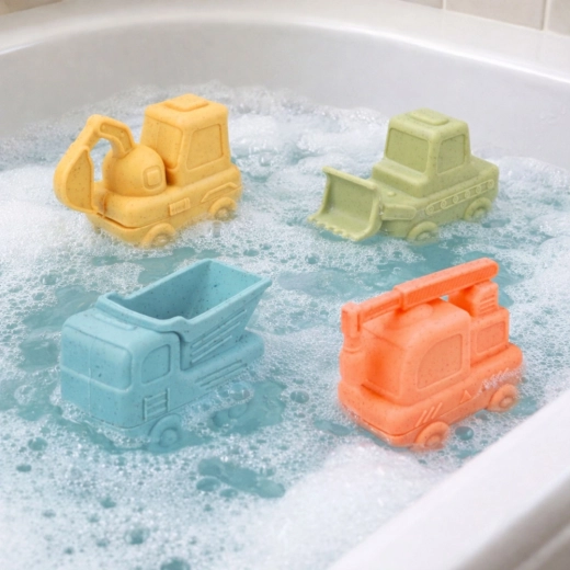 Plaisir dans le bain – les véhicules flottent et aspergent