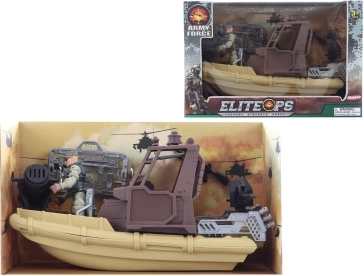 Navire de guerre avec soldat et accessoires
