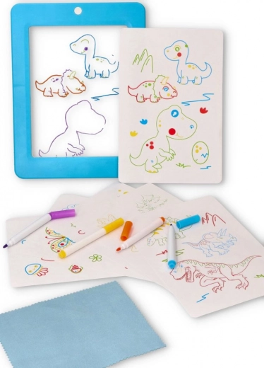 Tablette de dessin LED néon pour enfants avec pochoirs et feutres