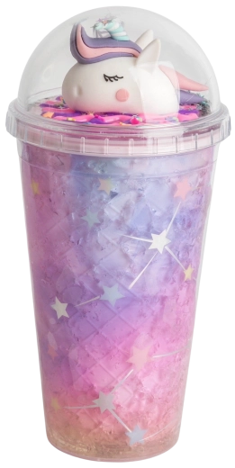 Gobelet avec couvercle et paille Licorne 480 ml