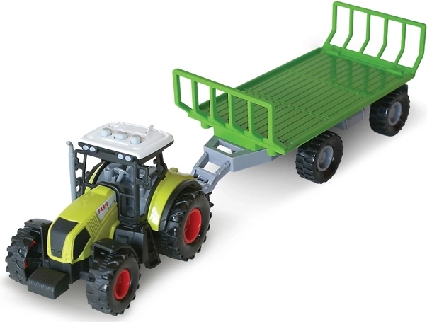 Tracteur avec remorque pour bottes de foin avec son