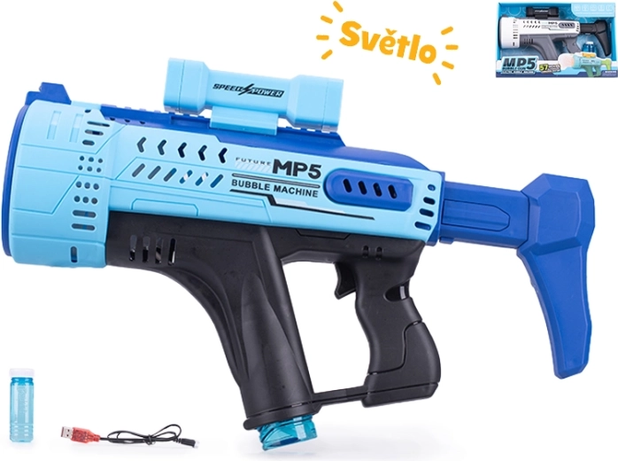 Pistolet à bulles MP5 avec effets lumineux
