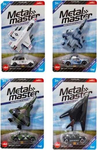Ensemble avion militaire et véhicule tout-terrain 1:64