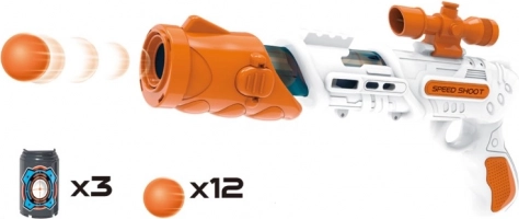 Pistolet à balles en mousse avec cibles 34 cm
