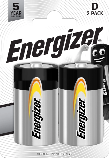 Piles alcalines D ENERGIZER Everyday, 1,5 V (2 pcs)
