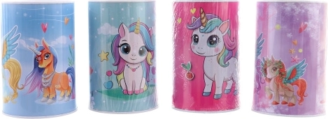 Tirelire en métal avec licorne