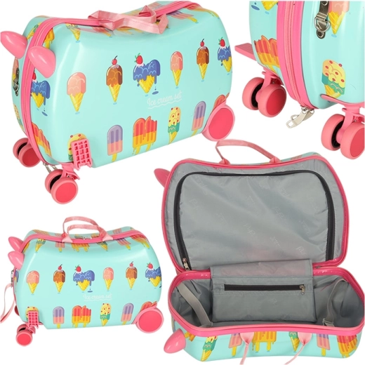 Valise de voyage pour enfant à roulettes avec motif de glace