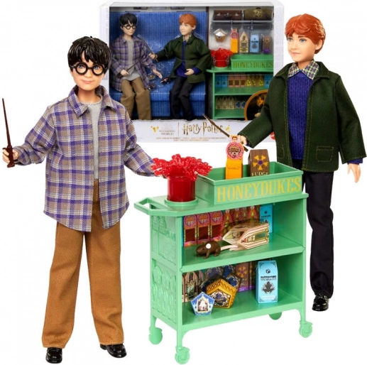 Harry Potter et Ron Weasley dans le train de Poudlard - ensemble de poupées