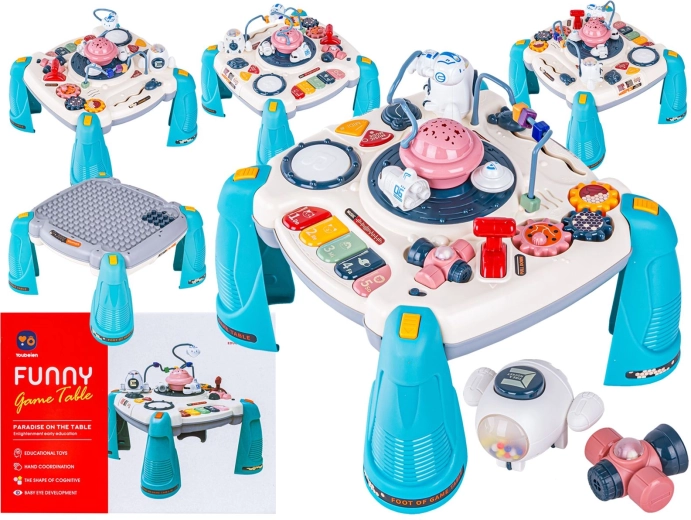 Table éducative interactive 2en1 pour enfants espace avec projecteur, bleue