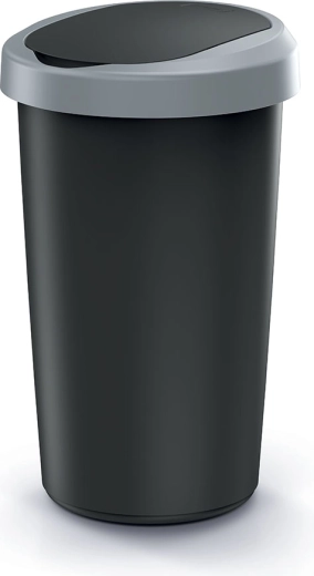 Poubelle avec couvercle à clapet 50 l en plastique recyclé