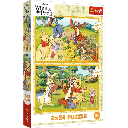 Puzzle 2x24 Disney Winnie l’Ourson - Une journée au jardin