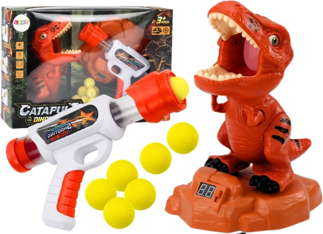 Jeu amusant de tir de dinosaures avec balles en mousse