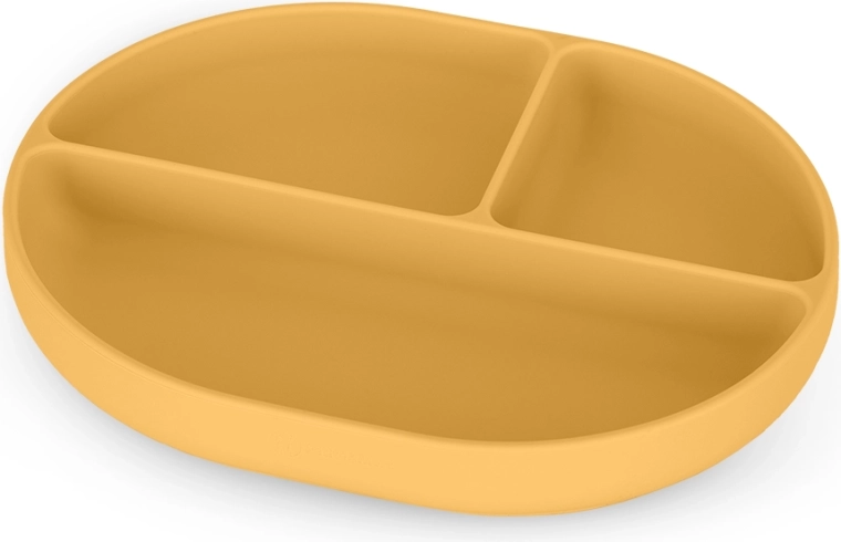 Petite&Mars assiette compartimentée ovale en silicone Take&Match intense ocre 6m+