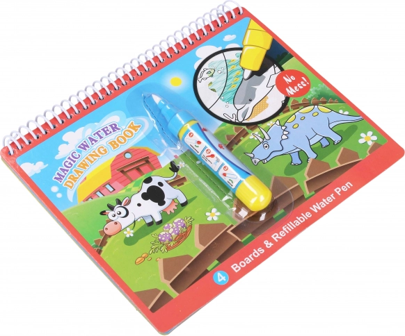 livre de coloriage à l’eau animaux avec stylo à eau 18,5 × 15,5 cm