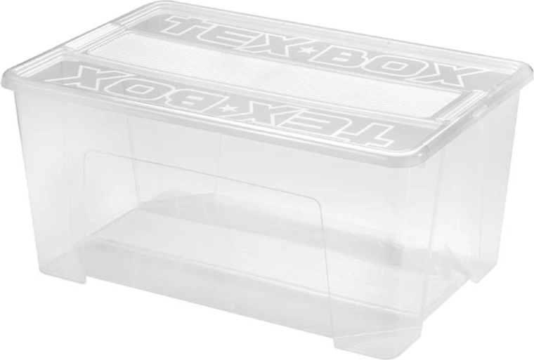 Boîte de rangement en plastique avec couvercle HEIDRUN TexBox 48 l