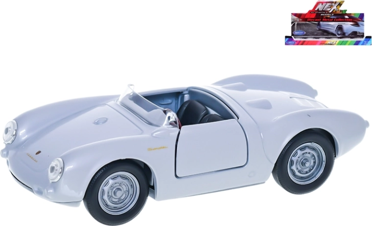 Welly Porsche 550 Spyder modèle réduit de voiture en métal argenté 12 cm
