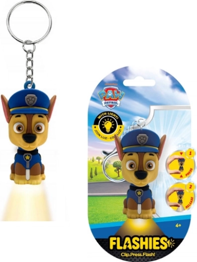 Porte-clés Pat' Patrouille Chase avec lampe LED