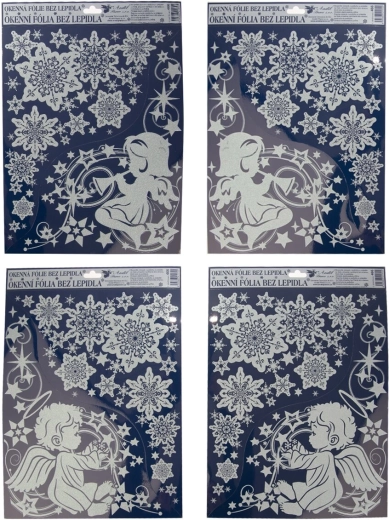 Film de fenêtre d’angle Ange avec effet scintillant 30 × 38 cm