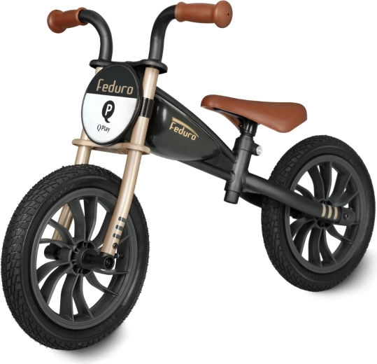 Draisienne enfant Qplay Feduro noire et dorée
