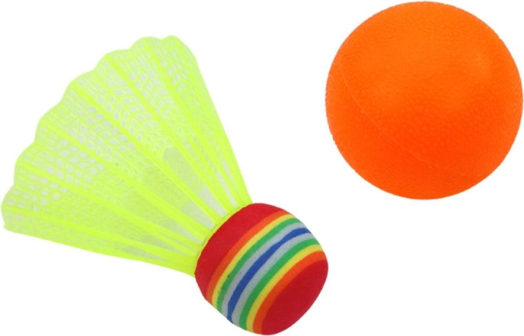 Balle et volant de badminton inclus