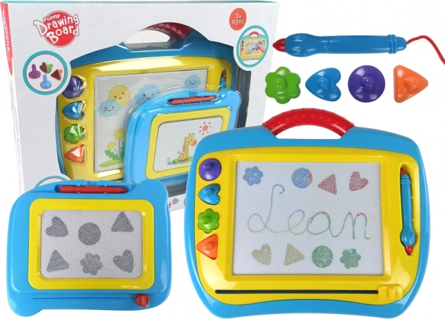 Tableau de dessin magnétique – lot de 2 pièces, bleu-jaune