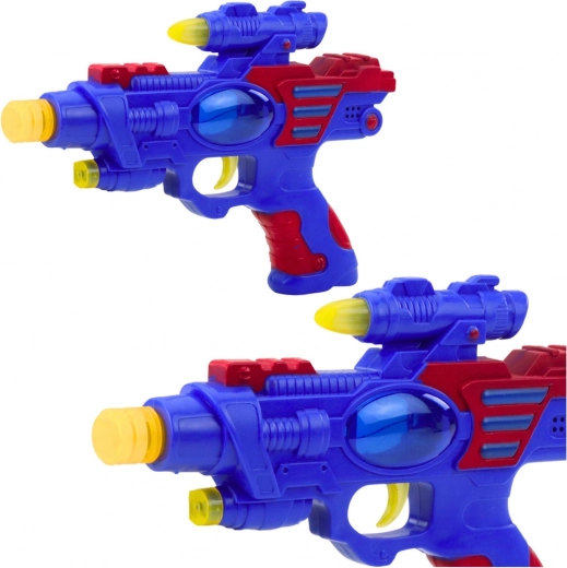 Pistolet spatial pour enfants avec lumières et sons rouge-bleu