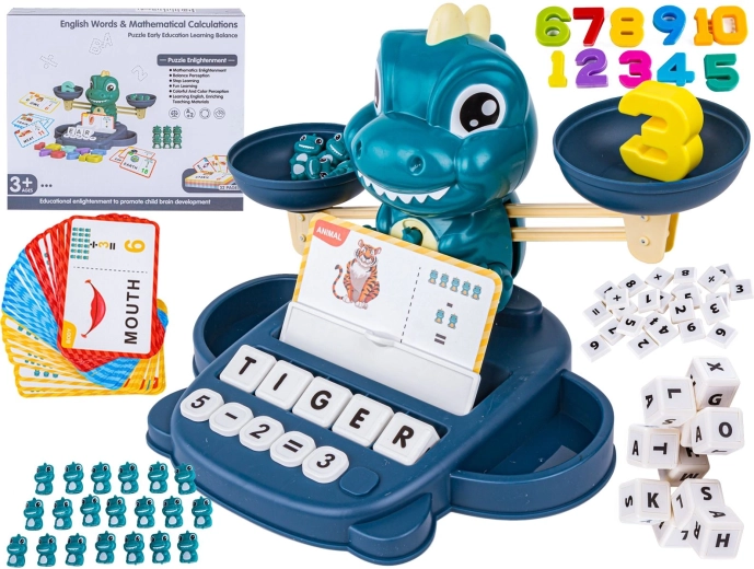 Balance éducative dinosaure pour apprendre à compter et l’anglais