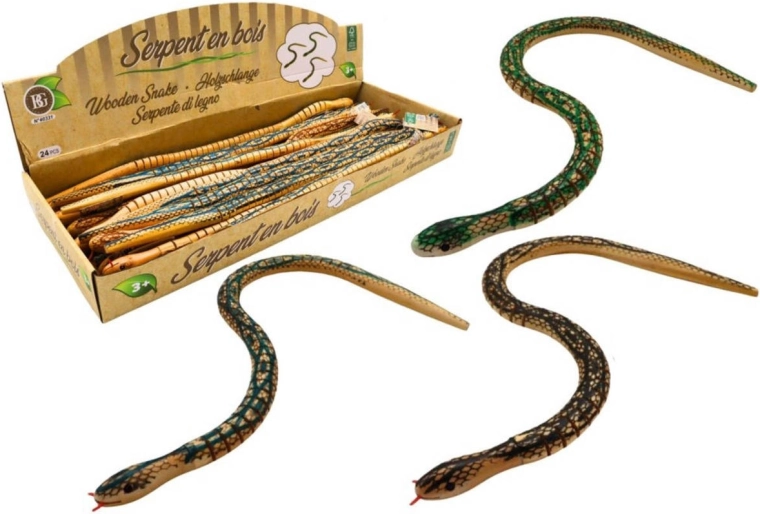Serpent articulé en bois 50 cm - 1 pièce