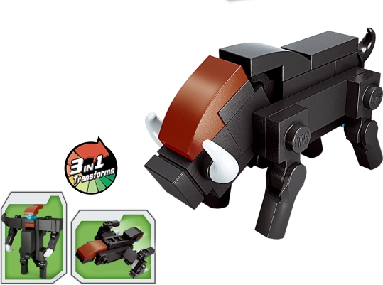 QMAN set de construction 3‑en‑1 – sanglier (27 pièces)