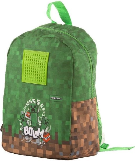 Sac à dos Pixie Crew Minecraft en silicone 30 x 35 cm avec briques pixelisées vertes, en sachet