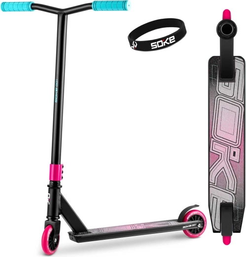 Trottinette freestyle Soke Go! rose et bleue