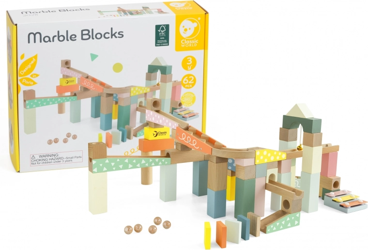 Piste à billes en bois avec cymbalettes Classic World