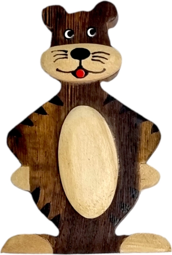 Magnet en bois tigre – décoration faits main pour réfrigérateur