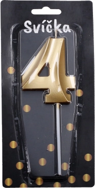 Bougie de fête dorée chiffre 4