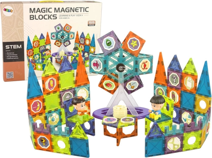 Blocs de construction magnétiques 3D grande roue 155 éléments
