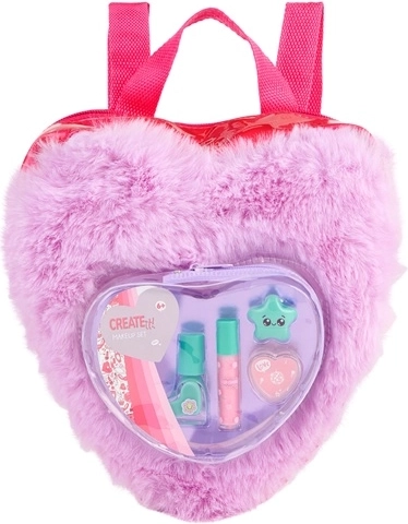 Sac à dos en peluche en forme de cœur