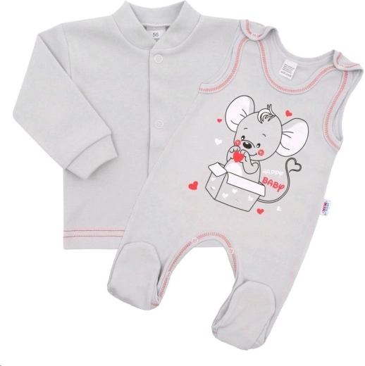 Ensemble pour bébé New Baby Mouse, gris