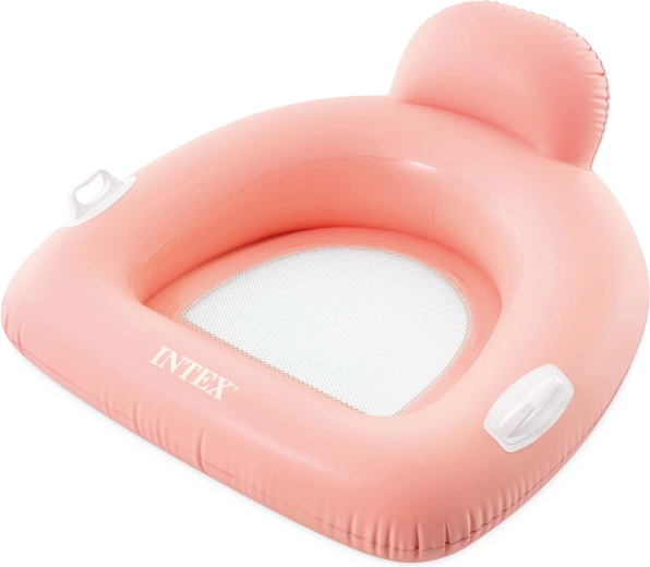 Transat gonflable Intex Pillow Float Lounges rose avec coussin