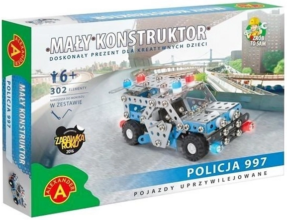 Mały Konstruktor Police – kit de construction en métal d’un véhicule de police