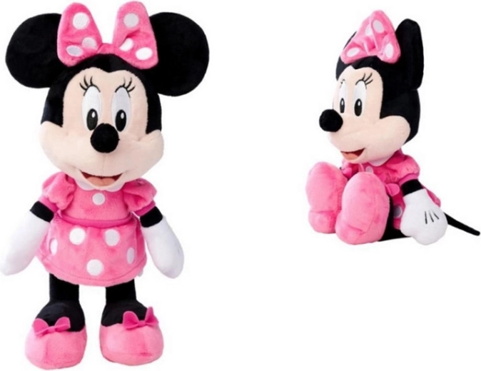 Minnie Disney en peluche avec une robe rose, 45 cm